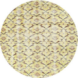 Round Contemporary Khaki Gold Modern Rug, con398