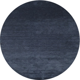 Round Contemporary Blue Modern Rug, con39