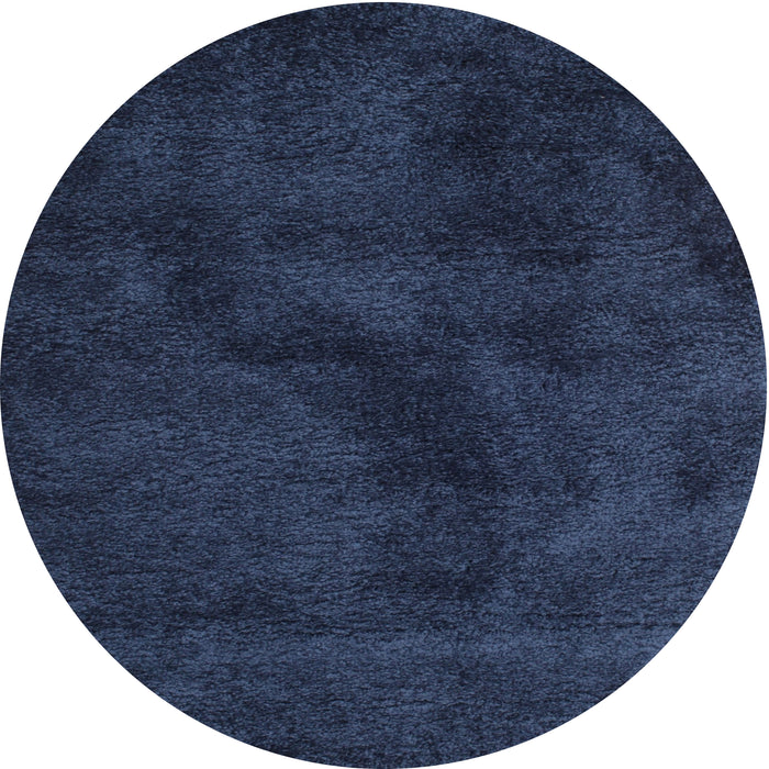 Round Contemporary Blue Modern Rug, con406