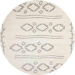 Round Contemporary Champagne Beige Solid Rug, con409