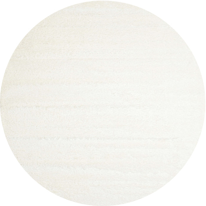 Round Contemporary Beige Solid Rug, con414