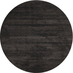 Round Machine Washable Contemporary Midnight Gray Rug, wshcon418
