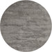 Round Machine Washable Contemporary Gunmetal Gray Rug, wshcon420