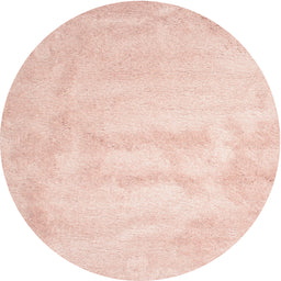 Round Contemporary Deep Peach Orange Modern Rug, con423