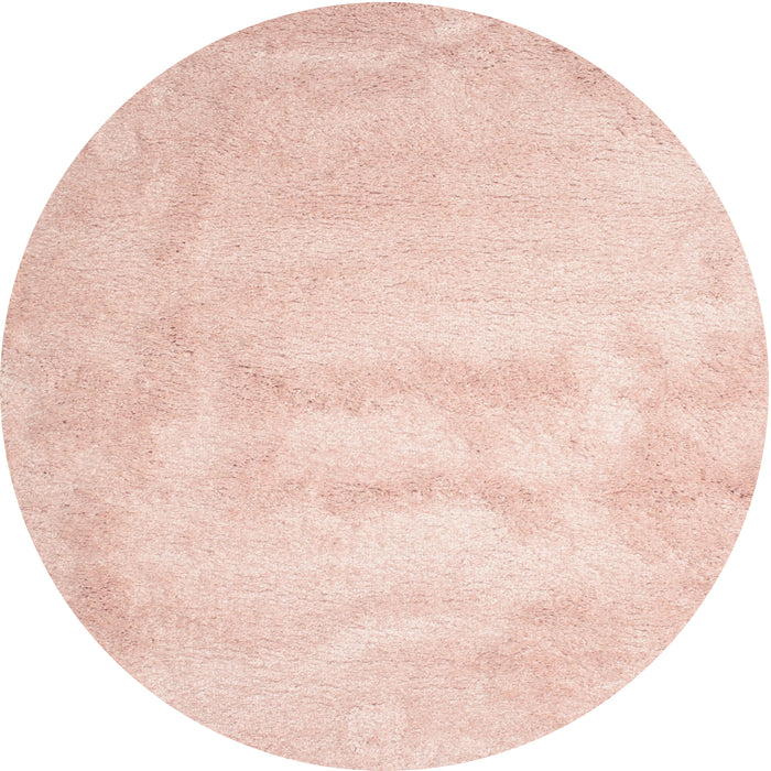 Round Machine Washable Contemporary Deep Peach Orange Rug, wshcon423