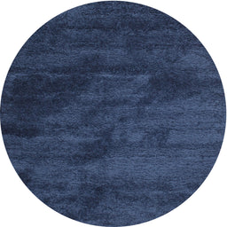 Round Contemporary Azure Blue Modern Rug, con426