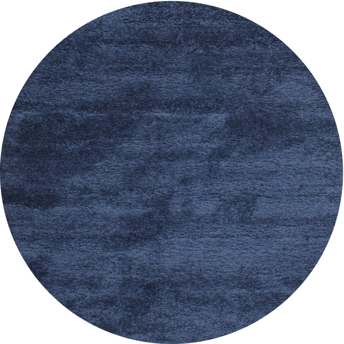 Round Contemporary Azure Blue Modern Rug, con426