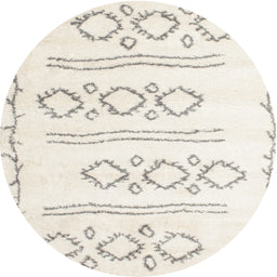 Round Contemporary Desert Sand Beige Solid Rug, con429