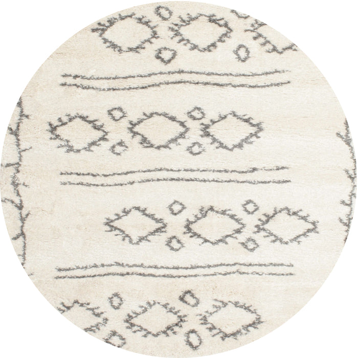 Round Contemporary Desert Sand Beige Solid Rug, con429