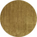 Round Machine Washable Contemporary Dark Golden Brown Rug, wshcon42