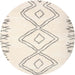 Round Machine Washable Contemporary Blanched Almond Beige Rug, wshcon431