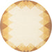 Round Contemporary Yellow Modern Rug, con432