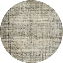Round Machine Washable Contemporary Khaki Green Rug, wshcon441