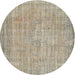 Round Machine Washable Contemporary Khaki Green Rug, wshcon444