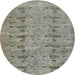 Round Machine Washable Contemporary Sage Green Rug, wshcon446