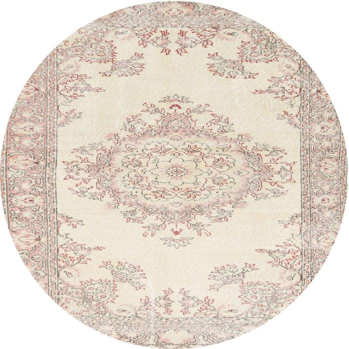 Round Machine Washable Contemporary Tan Brown Rug, wshcon449