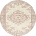 Round Contemporary Tan Brown Modern Rug, con449