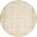 Round Machine Washable Contemporary Brown Rug, wshcon452