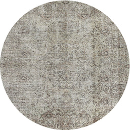 Round Contemporary Pale Silver Gray Modern Rug, con457