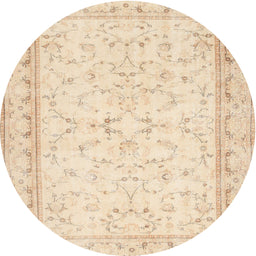 Round Contemporary Golden Blonde Gold Modern Rug, con460