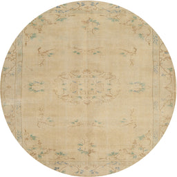 Round Contemporary Sand Brown Modern Rug, con462