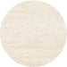 Round Machine Washable Contemporary Blanched Almond Beige Rug, wshcon465