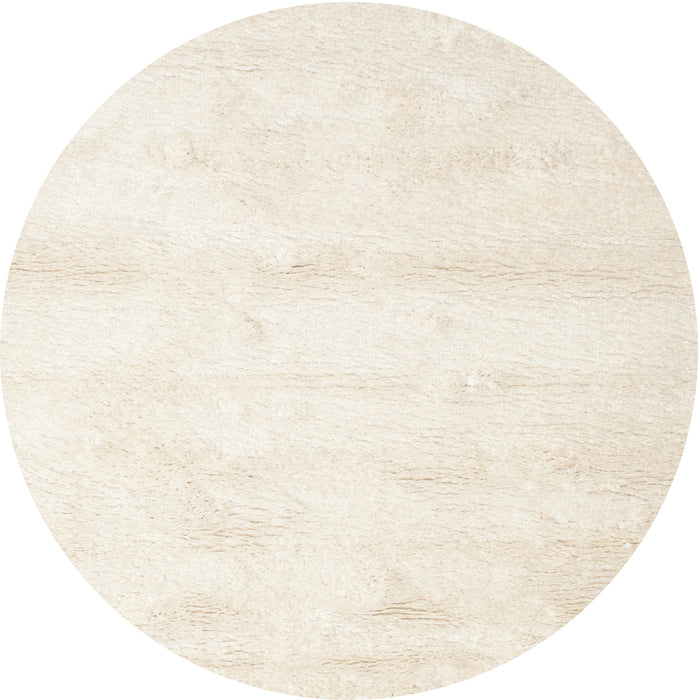 Round Contemporary Blanched Almond Beige Solid Rug, con466