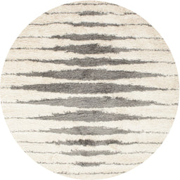 Round Machine Washable Contemporary Champagne Beige Rug, wshcon467