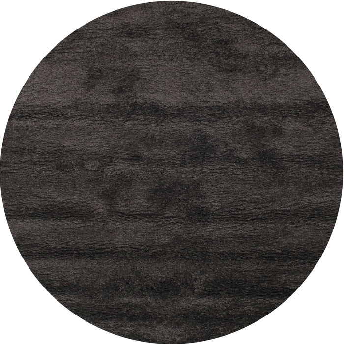 Round Machine Washable Contemporary Western Charcoal Gray Rug, wshcon469