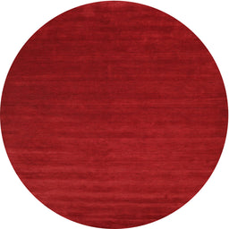 Round Machine Washable Contemporary Red Rug, wshcon46