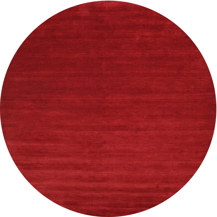 Round Machine Washable Contemporary Red Rug, wshcon46