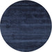 Round Contemporary Blue Modern Rug, con471