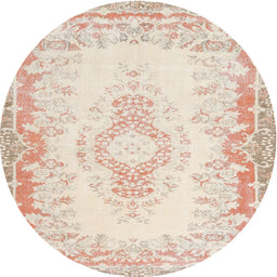 Round Machine Washable Contemporary Wheat Beige Rug, wshcon473