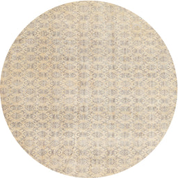 Round Machine Washable Contemporary Light French Beige Brown Rug, wshcon475