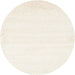 Round Contemporary Soft Ivory Beige Solid Rug, con476