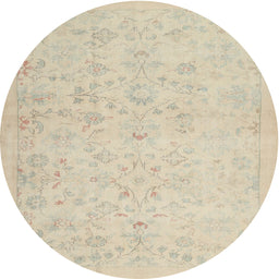 Round Machine Washable Contemporary Khaki Gold Rug, wshcon485