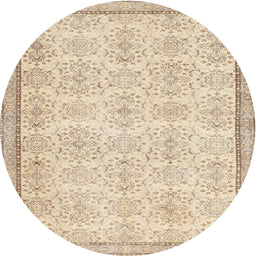 Round Contemporary Khaki Gold Modern Rug, con486