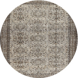 Round Machine Washable Contemporary Brown Rug, wshcon488