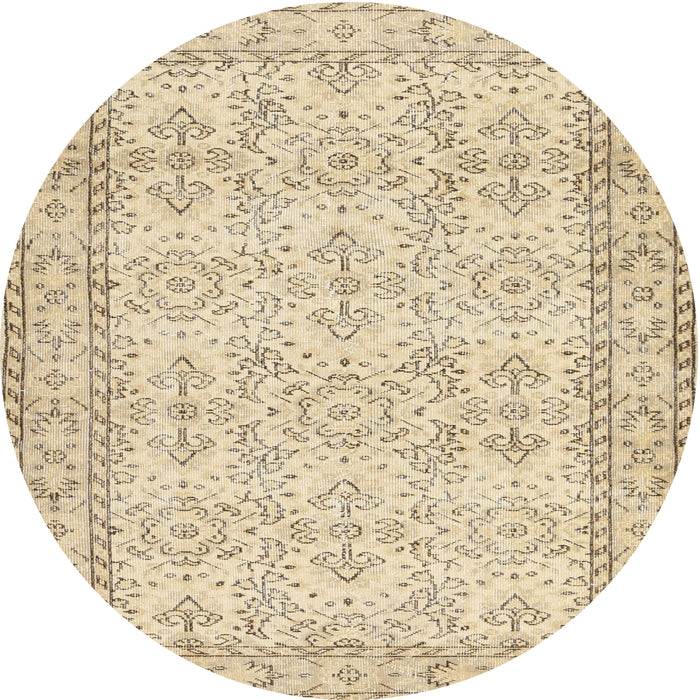 Round Contemporary Khaki Gold Modern Rug, con489