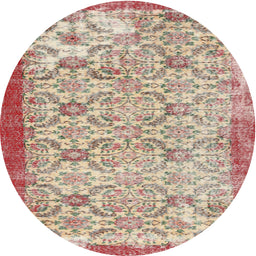 Round Contemporary Desert Sand Beige Modern Rug, con490