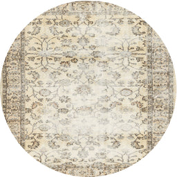 Round Machine Washable Contemporary Camel Brown Rug, wshcon493