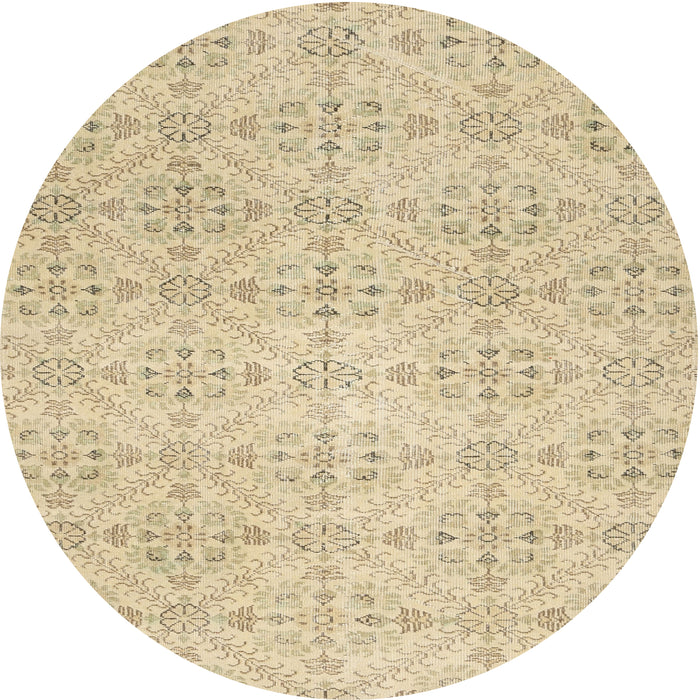 Round Contemporary Brown Gold Modern Rug, con494