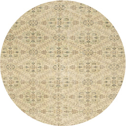 Round Machine Washable Contemporary Brown Gold Rug, wshcon494