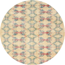 Round Contemporary Golden Blonde Gold Modern Rug, con495