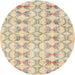 Round Contemporary Golden Blonde Gold Modern Rug, con495