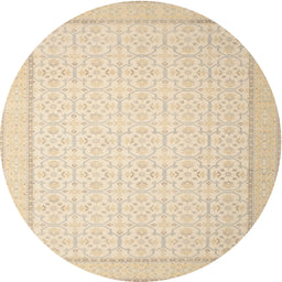 Round Contemporary Khaki Gold Modern Rug, con497