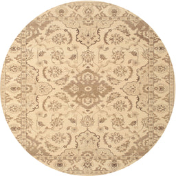 Round Contemporary Sand Brown Modern Rug, con499