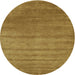 Round Contemporary Dark Brown Modern Rug, con49