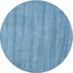 Round Machine Washable Contemporary Blue Rug, wshcon4