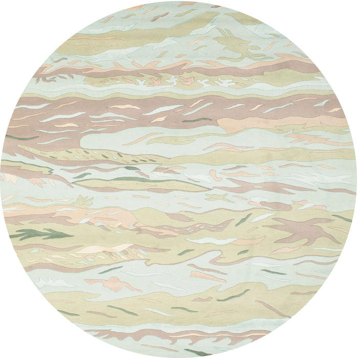 Round Machine Washable Contemporary Brown Rug, wshcon507